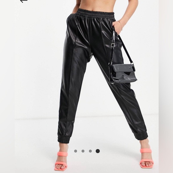 ASOS (Threadbare) Eyal PU jogger faux leather pants - Picture 1 of 10